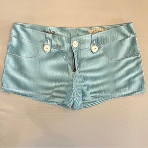 Lost Aqua Striped 100% Cotton Shorts